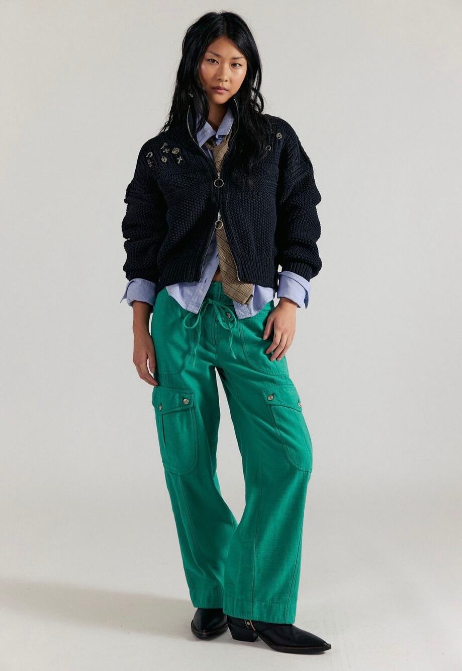 NWT we the free park ave pull on cargo pants golf green